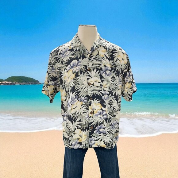 Tommy Bahama Other - Tommy Bahama Hawaiian Shirt Large Rayon Aloha Floral Print Made In Hong Kong